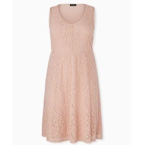 Torrid Pink Lace Midi Dress